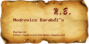 Modrovics Barabás névjegykártya